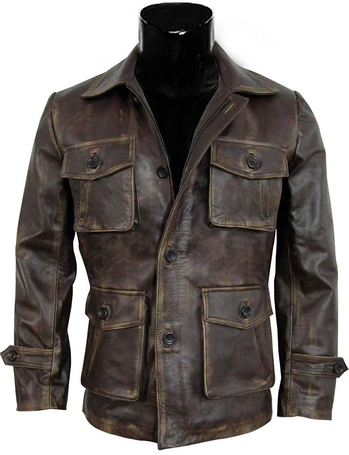 Handmade Men's Expendables 2 Jason Style Distressed Look Cow Leather Jacket Js01