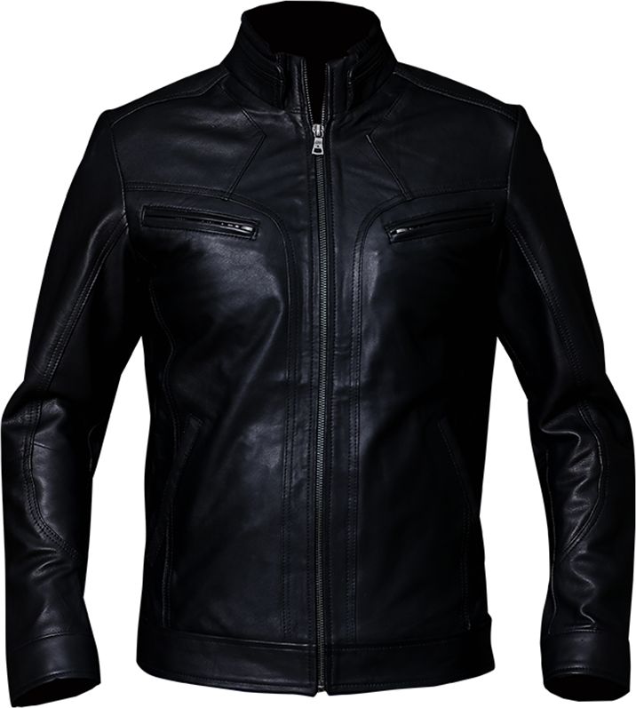 Qastan Handmade Men's Black Zippers Leather Jacket / Coat Bdj06
