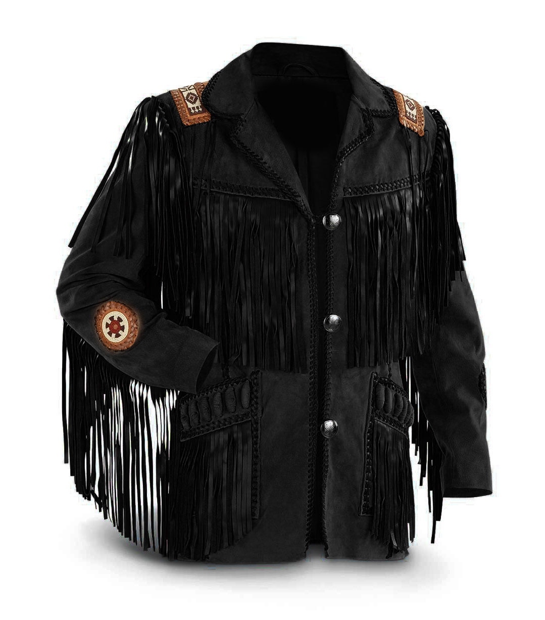 Men's Native American Buckskin Black Buffalo Suede Leather Western ...